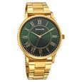 Sonata Traditional Essentials Quartz Analog Green Dial Golden Metal Strap Watch For Men - image number 0