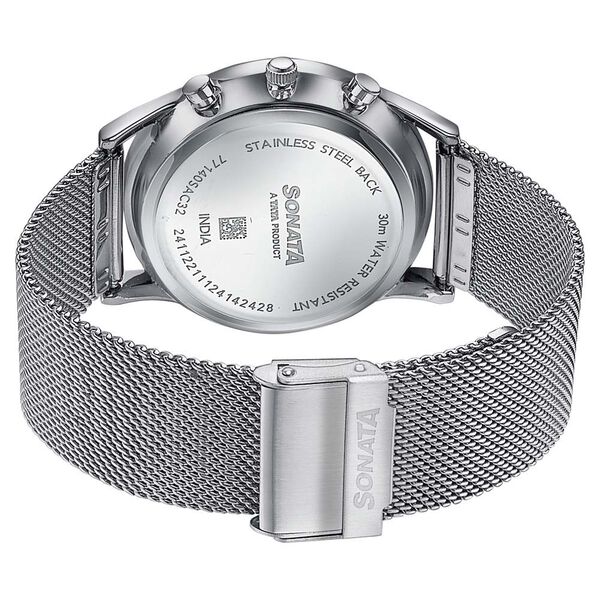 Sonata Wedding Edit Quartz Multifunction Blue Dial Stainless Steel Strap Watch For Men - image number 5