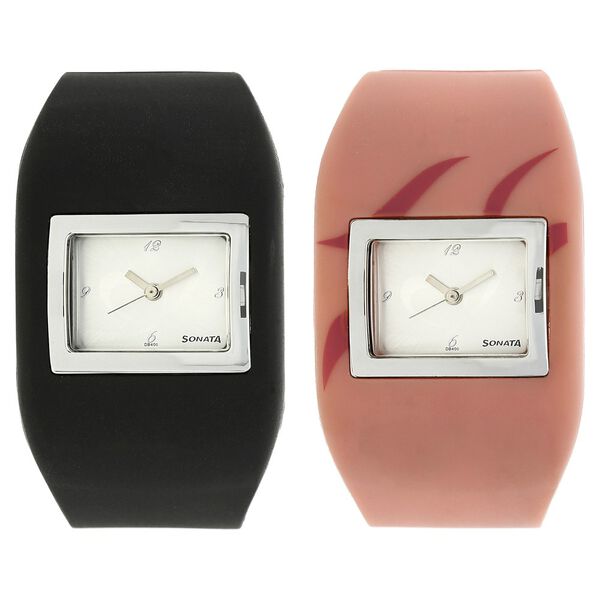 SF Quartz Analog White Dial Plastic Strap Watch for Women - image number 0