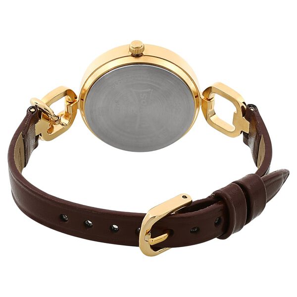 Sonata Charmed Champagne Dial Women Watch With Leather Strap - image number 3