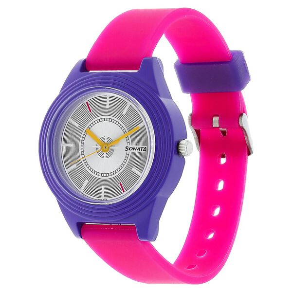 Sonata Colorpop Silver Dial Women Watch With Plastic Strap - image number 1