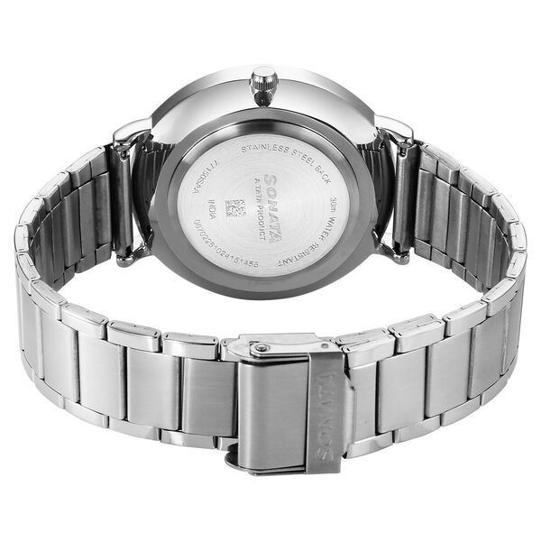Sonata Ascent Quartz Analog White Dial Stainless Steel Strap Watch For Men - image number 3