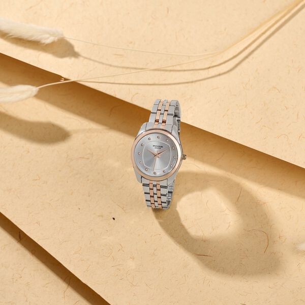 Poze By Sonata Quartz Analog Silver Dial Two Toned Metal Strap Watch For Women - image number 0