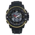 SF Quartz Analog Digital Dial Silicone Strap Watch for Men