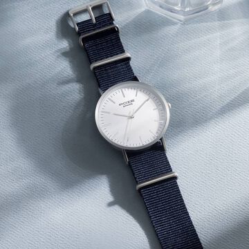 Sonata Poze Quartz Analog White Dial Nylon Strap Watch for Men