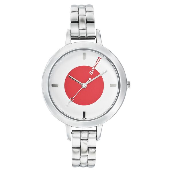 Sonata Quartz Analog White Dial Strap Watch for Women - image number 0
