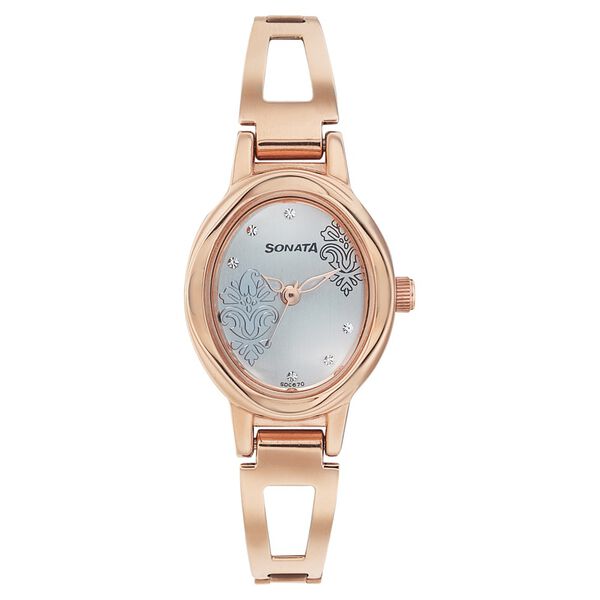 Sonata Quartz Analog Silver Dial Strap Watch for Women - image number 0
