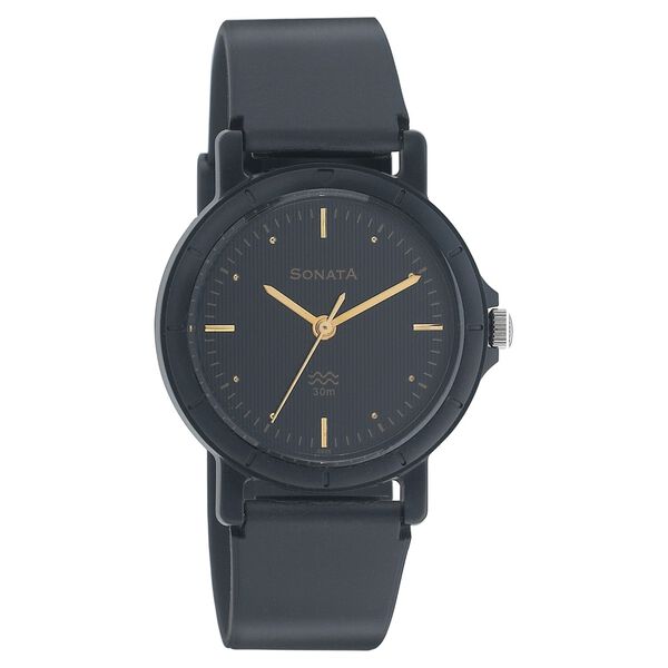 Sonata Quartz Analog Black Dial Strap Watch for Men - image number 0