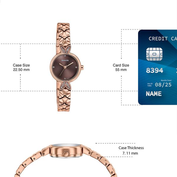 Women's Vintage style brown dial Bracelet Watch - image number 3