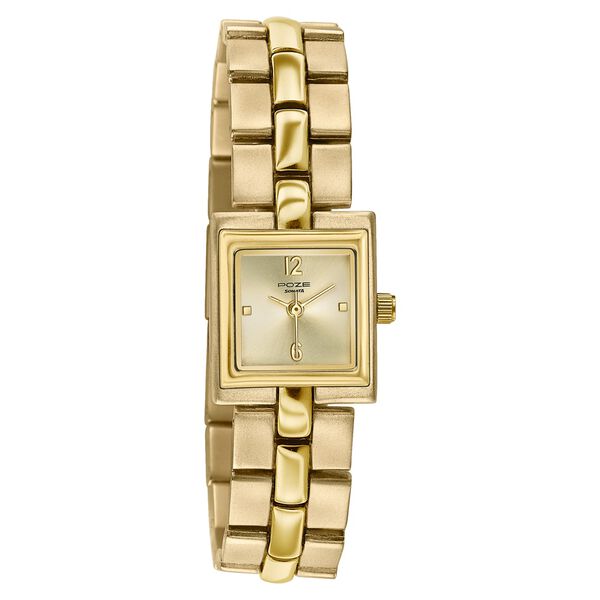 Poze By Sonata Quartz Analog Golden Dial Golden Metal Strap Watch For Women - image number 2