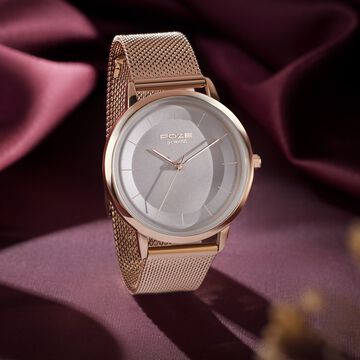 Sonata Poze Quartz Analog White Dial Mesh Strap Watch for Women