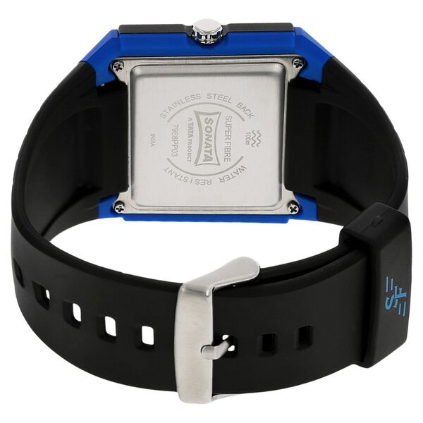 SF Quartz Analog Black Dial Plastic Strap Watch for Men - image number 3