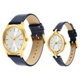 Sonata Quartz Analog Silver Dial Leather Strap Watch for Couple - image number 1
