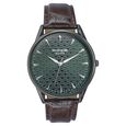 Sonata Poze Quartz Analog Green Dial Brown Color Leather Strap Watch For Men - image number 1