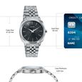 Sonata Vector Black Textured Dial Silver-Tone Bracelet Watch for Men - image number 3