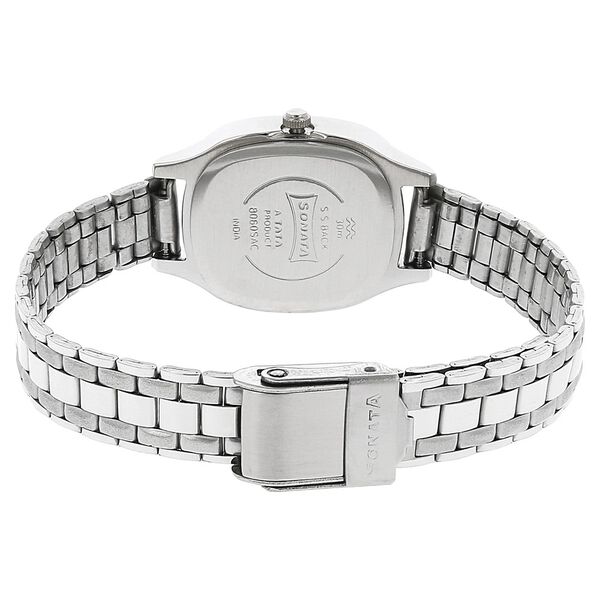 Sonata Quartz Analog Black Dial Stainless Steel Strap Watch for Women - image number 3