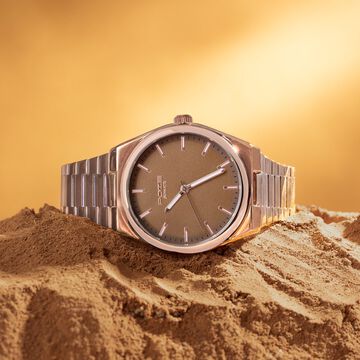 Sonata Poze Quartz Analog Brown Dial Brown Metal Strap Watch For Men