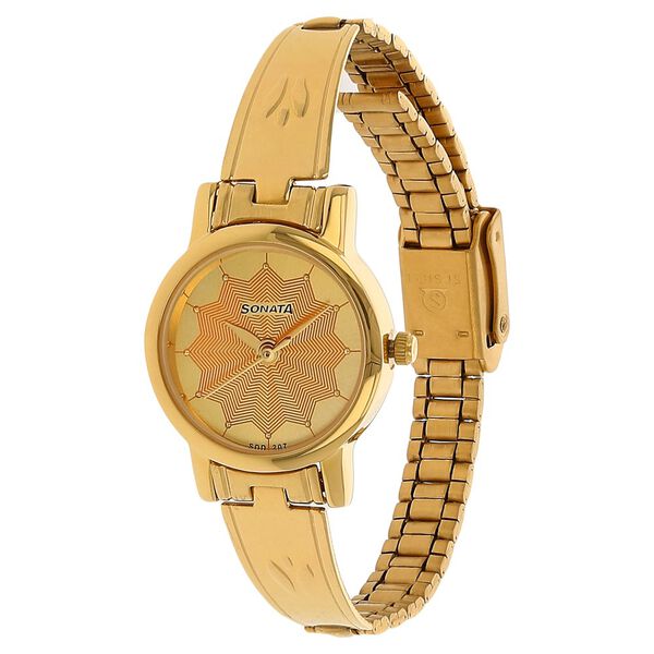 Sonata Quartz Analog Champagne Dial Stainless Steel Strap Watch for Women - image number 1