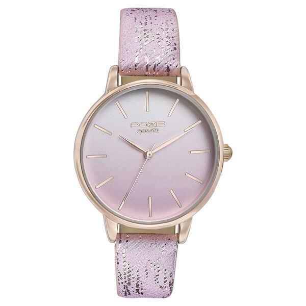 Sonata Poze Quartz Analog Pink Dial Pink Color Leather Strap Watch For Women - image number 1