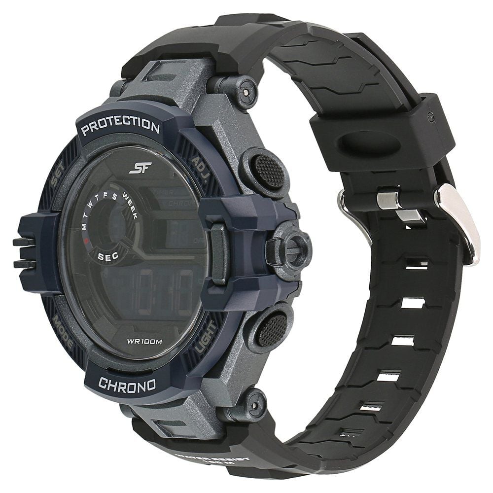 SF Super Fibre Digital Dial Plastic Strap Watch for Men