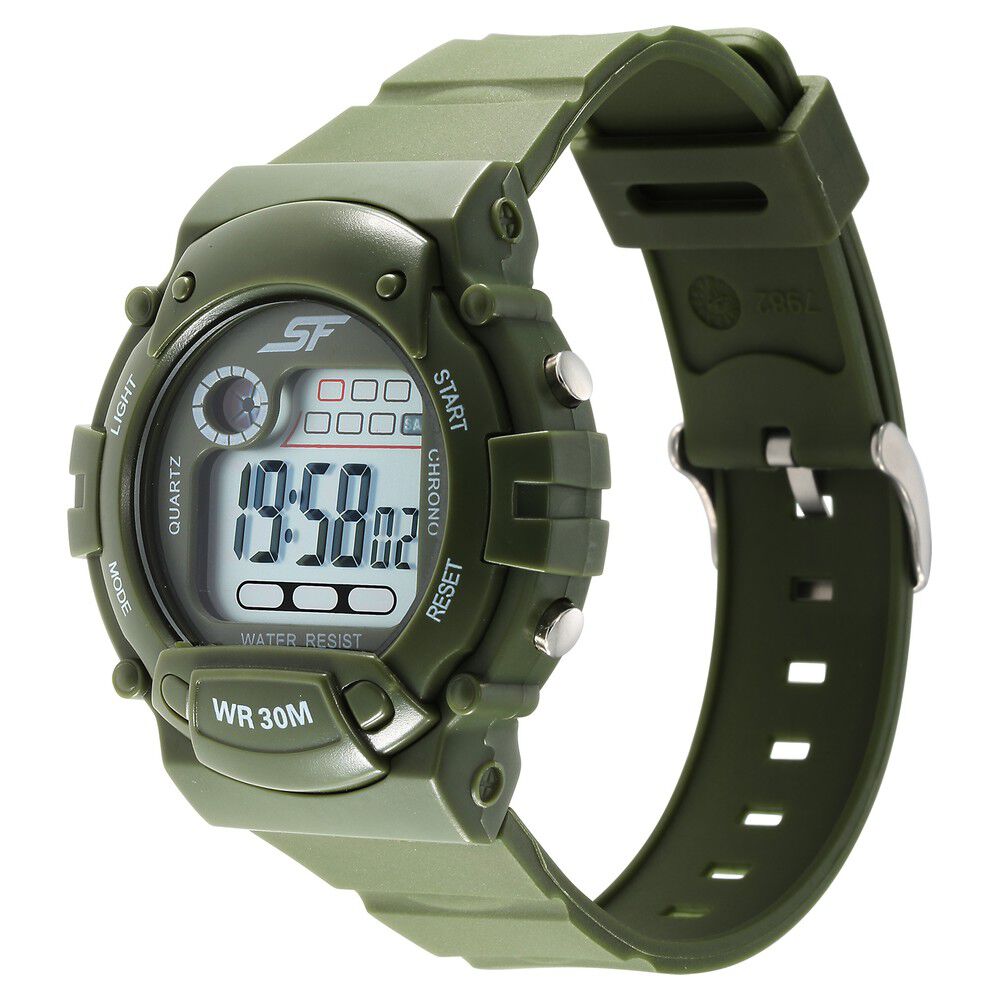 Buy Online Sonata Digital Dial Green Plastic Strap Watch for Men 7982pp12 p Sonata