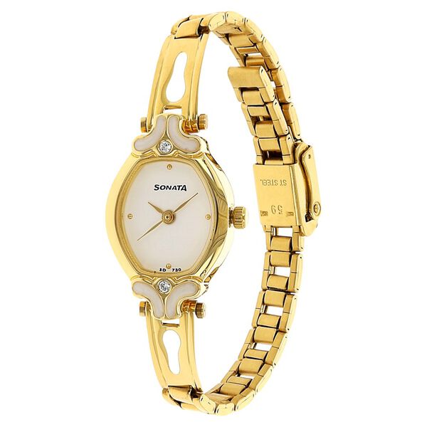 Sonata Quartz Analog White Dial Stainless Steel Strap Watch for Women - image number 1