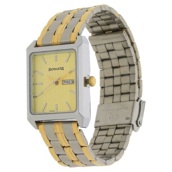Sonata Quartz Analog Champagne Dial Stainless Steel Strap Watch for Women - image number 1