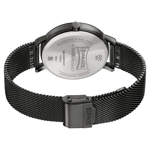 Sonata Quartz Analog with Date Grey Dial Stainless Steel Strap Watch for Men - image number 3