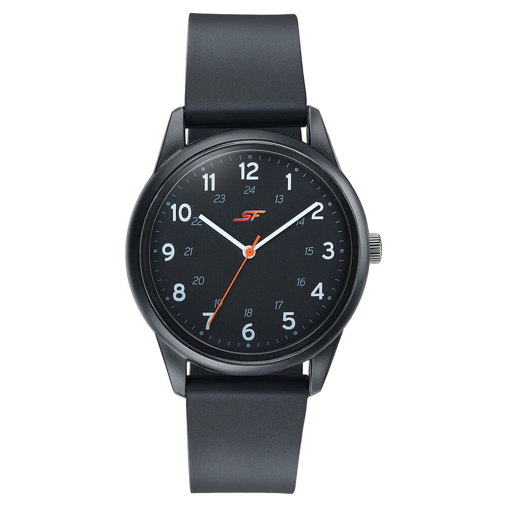 Sonata SF Field watch Quartz Analog Black Dial Black Silicone Strap Watch For Men
