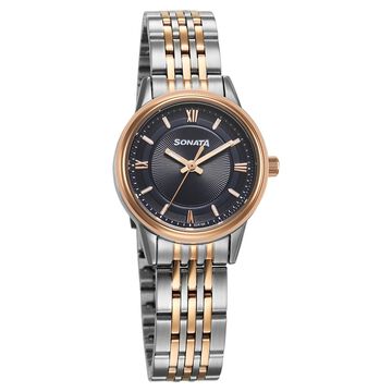 Sonata Wedding Quartz Analog Blue Dial Stainless Steel Strap Watch For Women