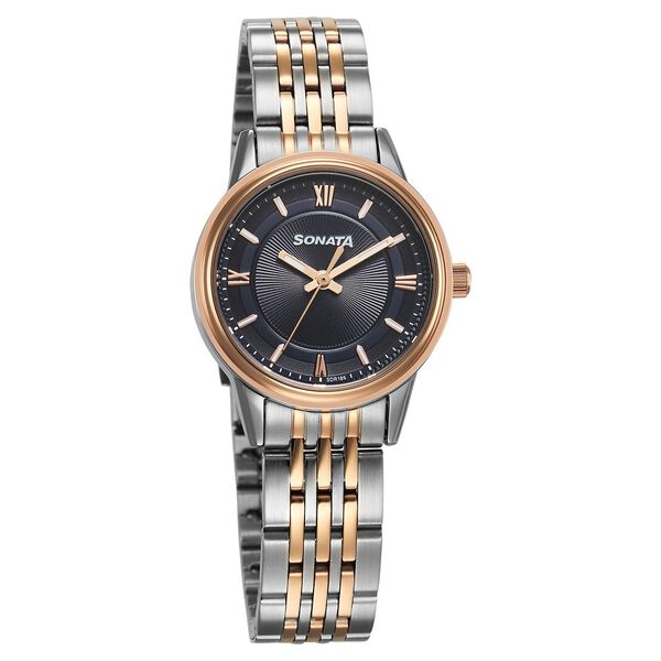 Sonata Wedding Quartz Analog Blue Dial Stainless Steel Strap Watch For Women - image number 0