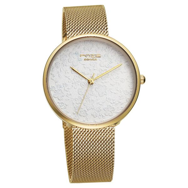 Poze by Sonata Quartz Analog White Dial Stainless Steel Strap Watch for Women - image number 1