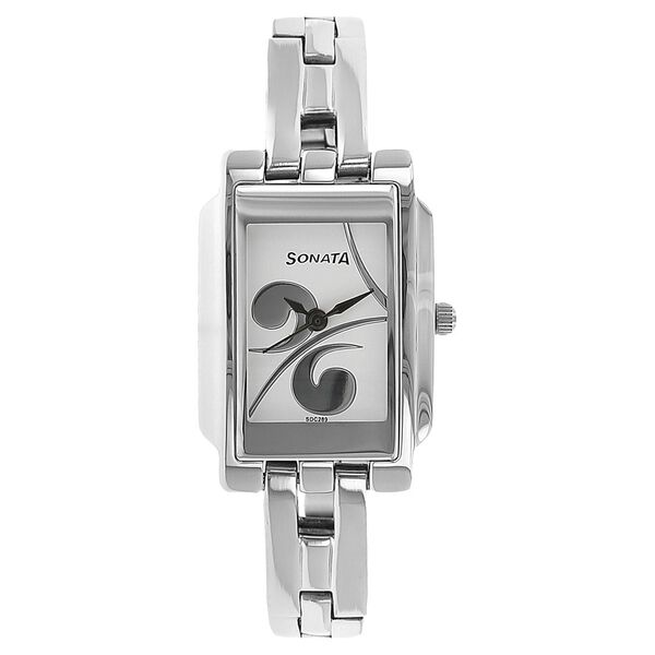 Sonata Quartz Analog Silver Dial Metal Strap Watch for Women - image number 0