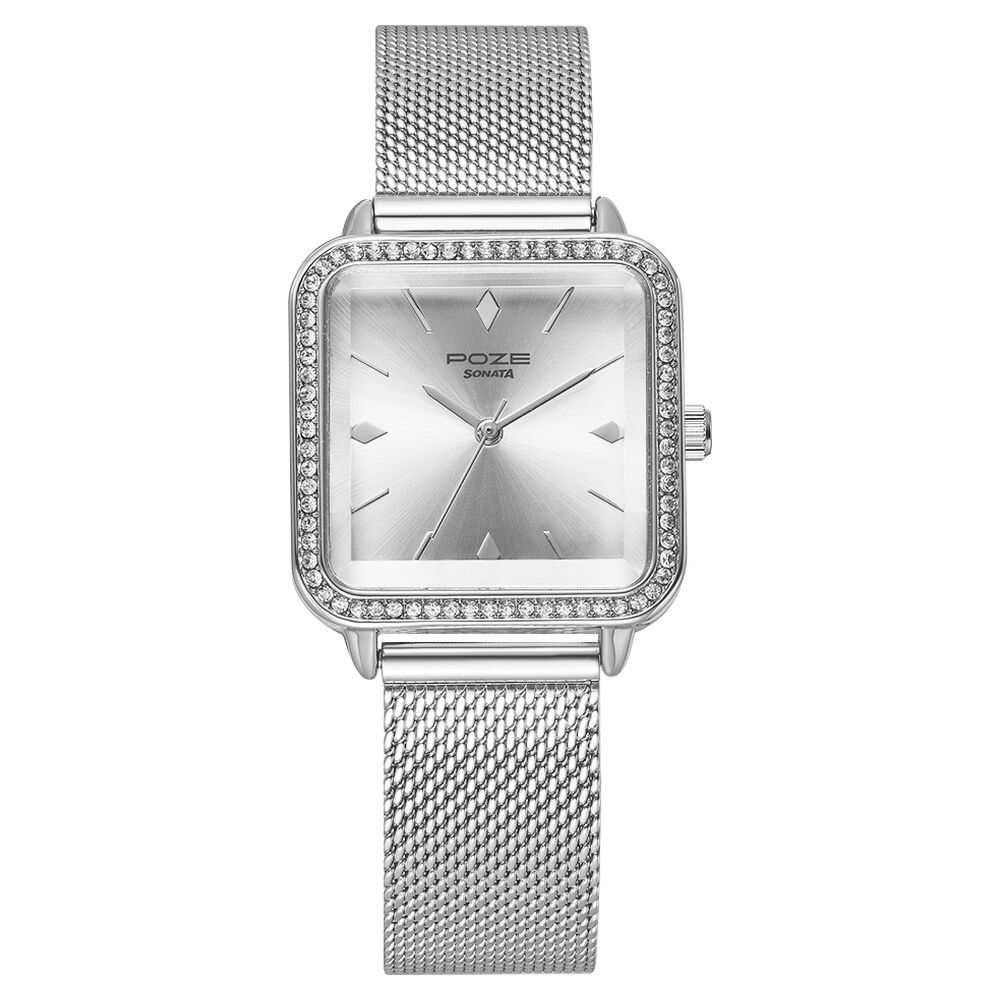 Sonata watch silver colour outlet