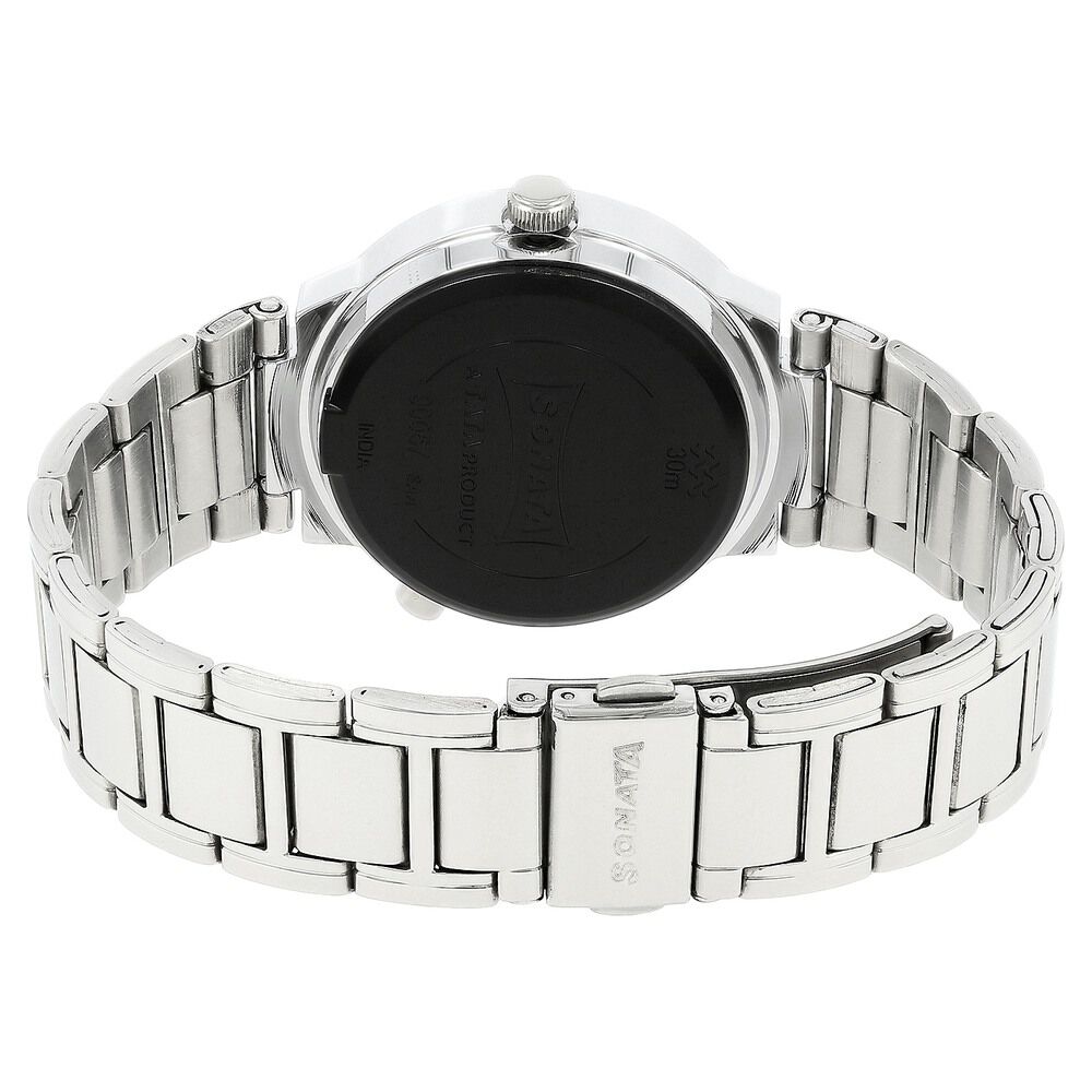 Sonata Act Safety Watch White Dial Women Watch With Stainless