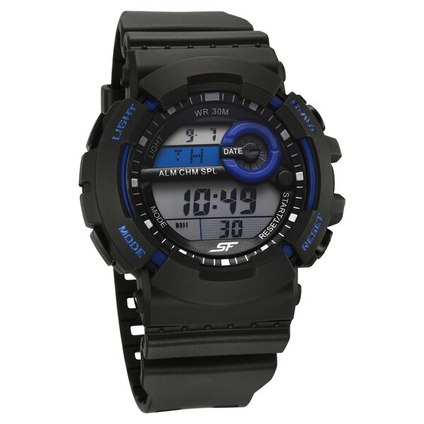 SF Digital Dial Black Polyurethane Strap Watch For Men - image number 0