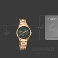 Sonata Festive Quartz Multifunction Green Dial Metal Strap Watch For Women - image number 3