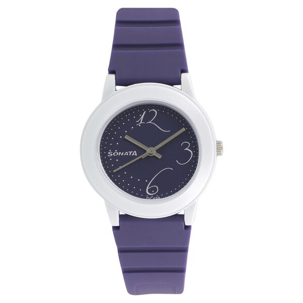 SF Quartz Analog Purple Dial Plastic Strap Watch for Women - image number 0