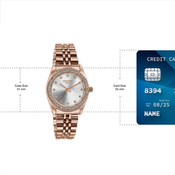 Sonata Poze Quartz Analog Silver Dial Rose Gold Colour Stainless Steel Strap Watch For Women - image number 3