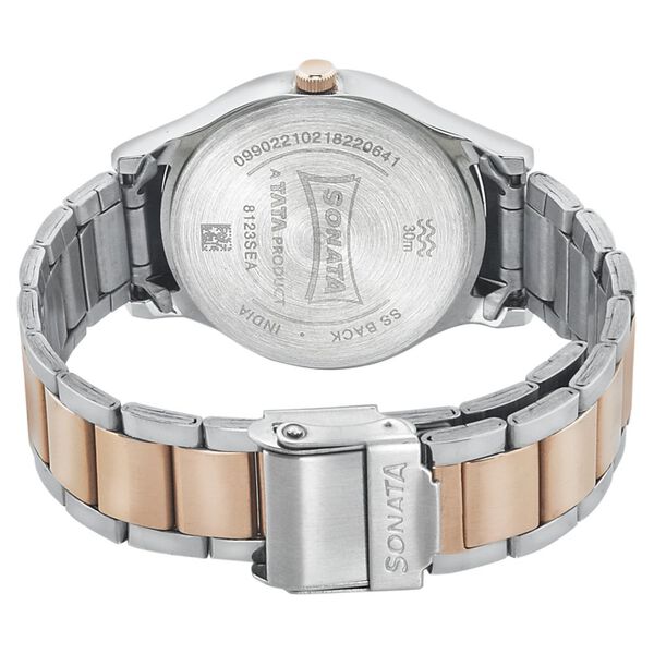 Sonata Blush Rose Gold Dial Women Watch With Stainless Steel Strap - image number 3