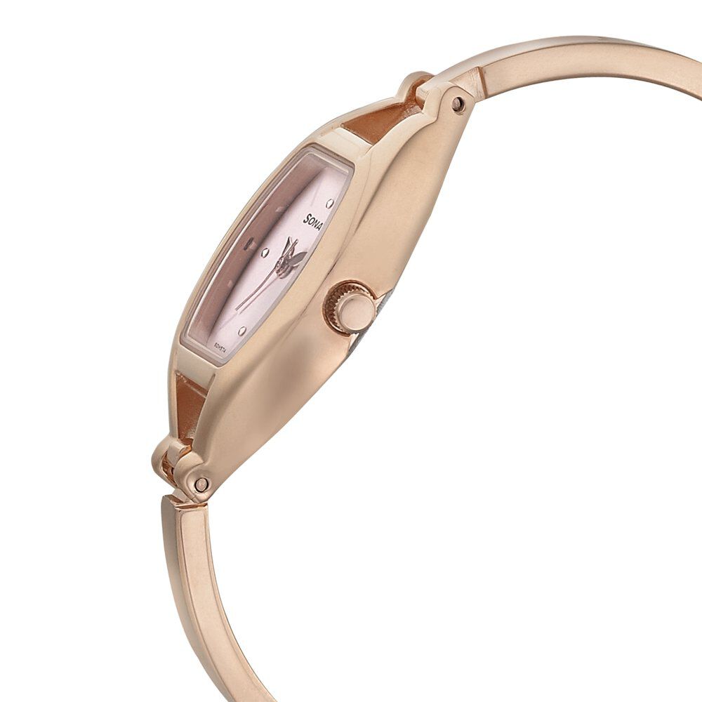 Sonata Mission Mangal Pink Dial Women Watch With Metal Strap