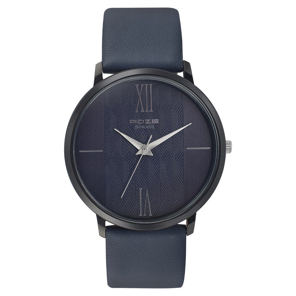 Sonata leather watches for mens sale