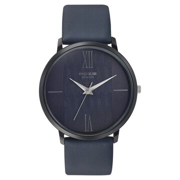 Poze by Sonata Quartz Analog Blue Dial Leather Strap Watch for Men