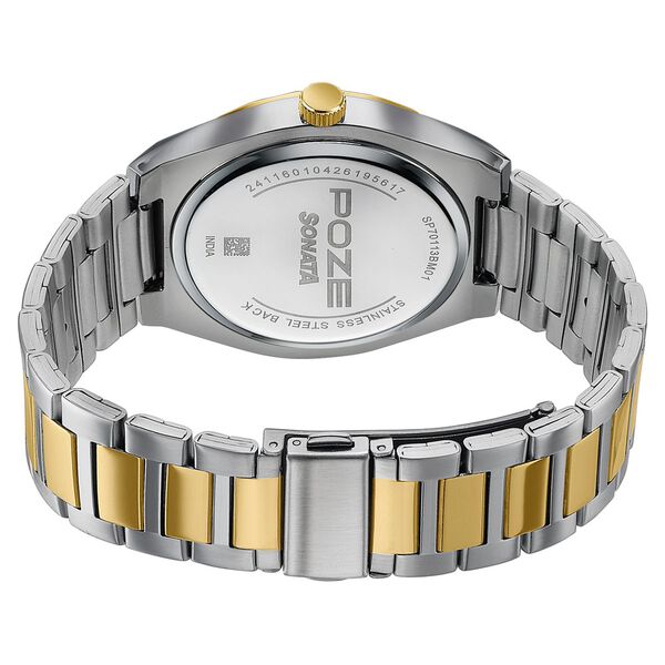 Poze Poze Quartz Analog Green Dial Two Toned Metal Strap Watch For Men - image number 6