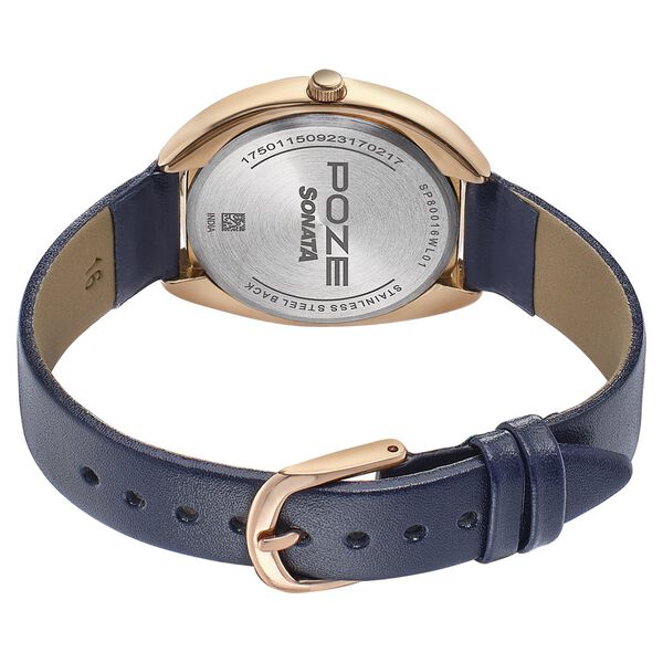 Sonata Poze Quartz Analog Blue Dial Leather Strap Watch for Women - image number 4