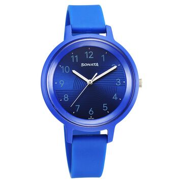 Sonata Splash Quartz Analog Blue Dial Plastic Strap Watch for Women