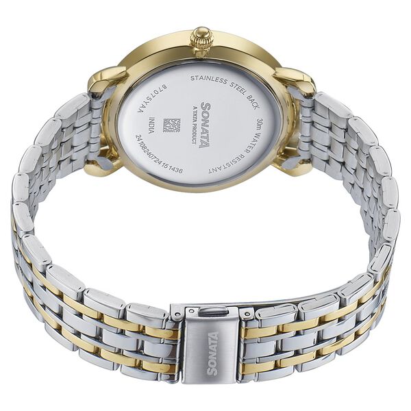 Sonata Wedding Quartz Analog Off White Dial Stainless Steel Strap Watch For Women - image number 4