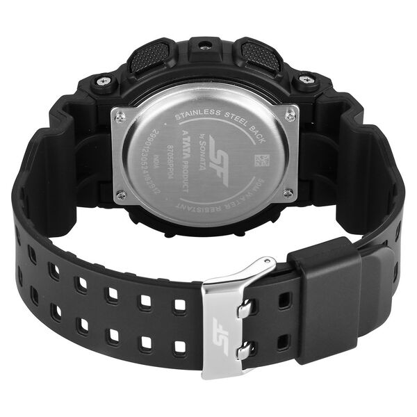 SF Vigour Quartz Digital Analog Digital Black Dial With Black Color Plastic Strap Watch For Unisex - image number 3