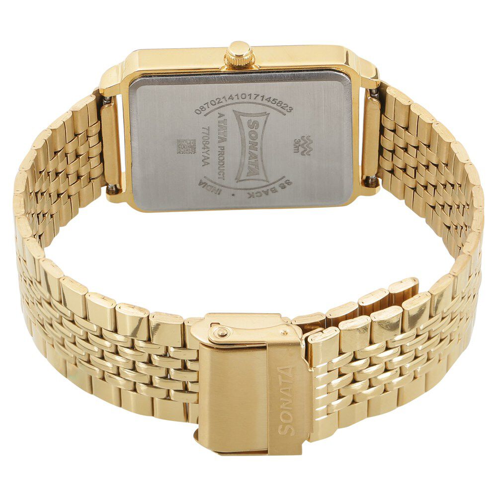 Sonata Quartz Analog Silver Dial Stainless Steel Strap Watch for Men