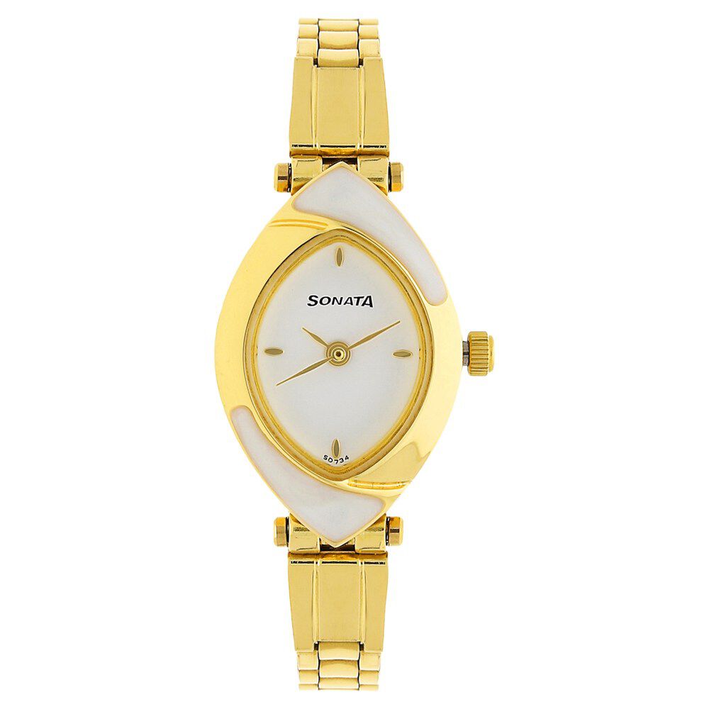 ト セール おすすめ Quartz Sonata Online Buy Analog Steel Stainless Dial White ヘッドドレス/ドレス